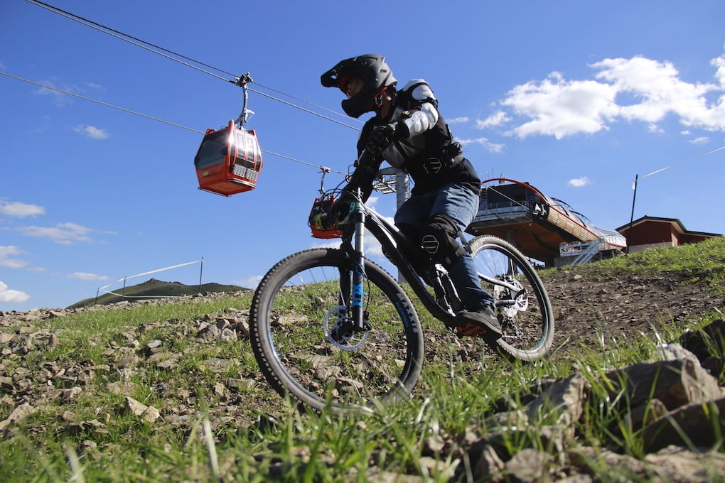 ski resort biking downhill